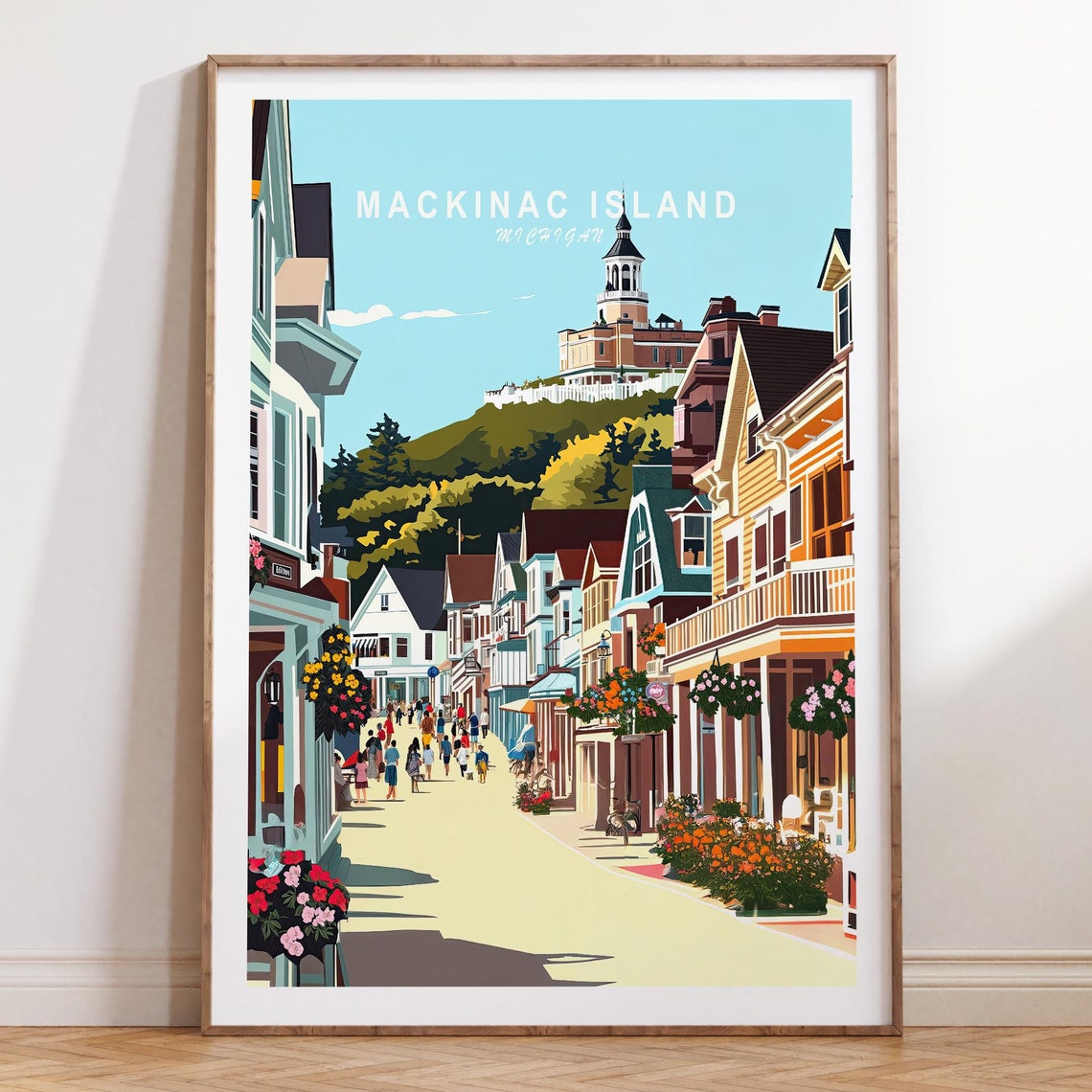 Mackinac Island Michigan Poster Mackinac Island Travel Wall Art Michigan Travel Print House Warming Gifts Travel Gifts