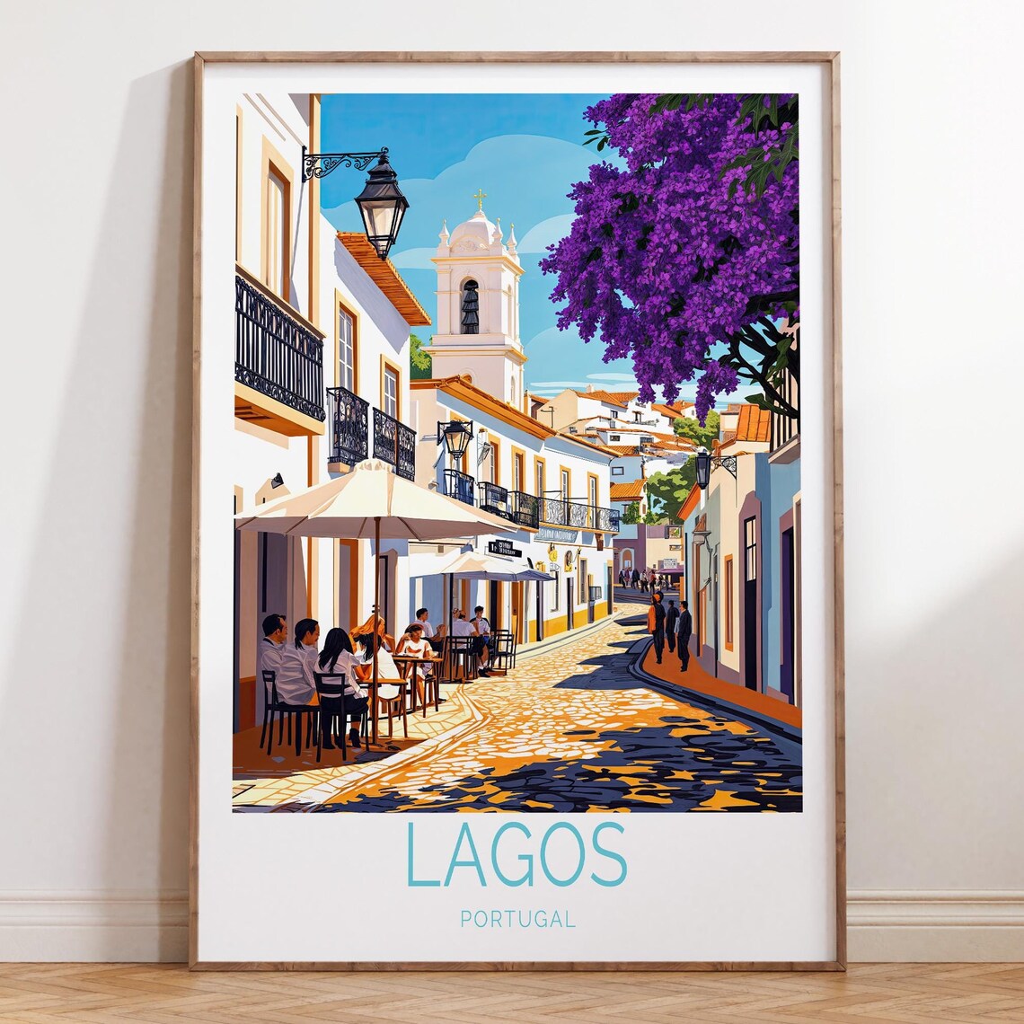 Lagos Portugal Old Town Street Vintage Travel Art Gift Poster