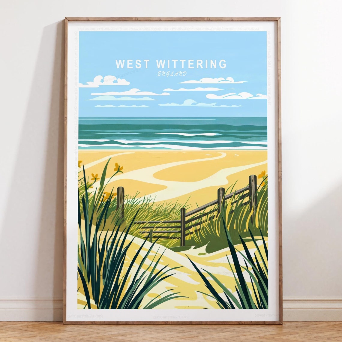 West Wittering England Sandy Beach Dunes Coastal Travel Poster