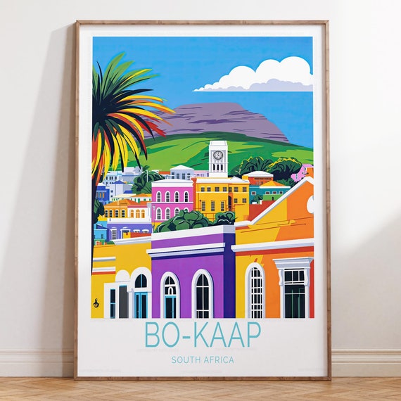 Bokaap South Africa Poster African Wall Art Print Travel Personalised Gifts Birthday