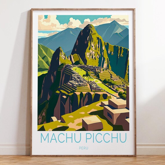 Machu Picchu Peru Travel Poster Cusco City Wall Art Print Personalised Gifts