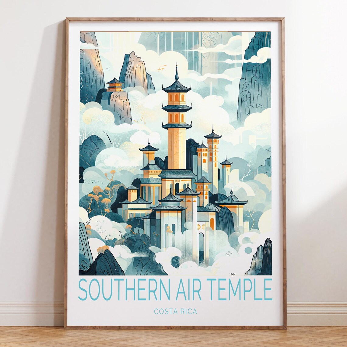 Southern Air Temple Travel Poster, Costa Rica Art Print