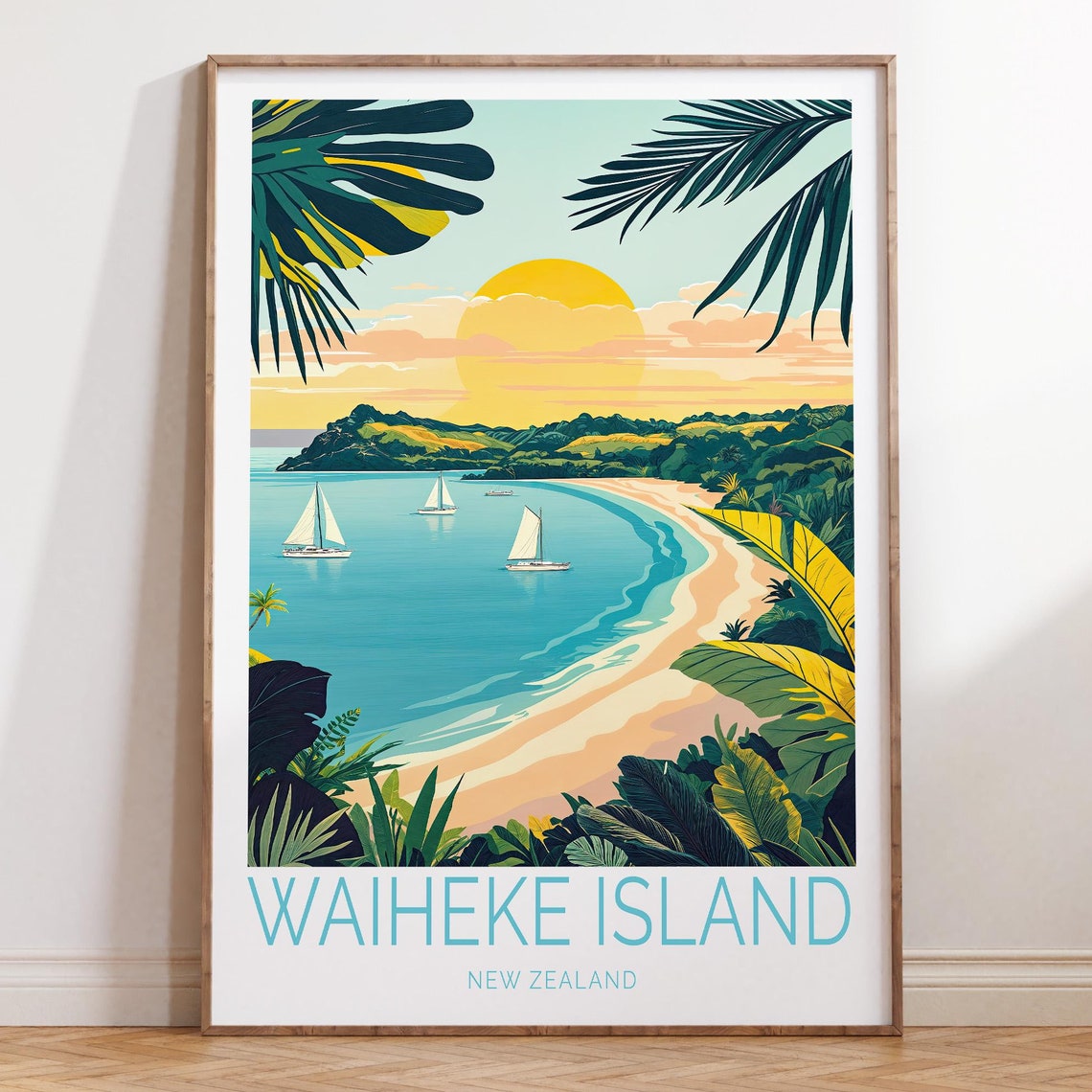 Waiheke Island New Zealand Travel Poster New Zealand Wall Art Waiheke Island Travel Print Birthday Gifts Wedding Gifts