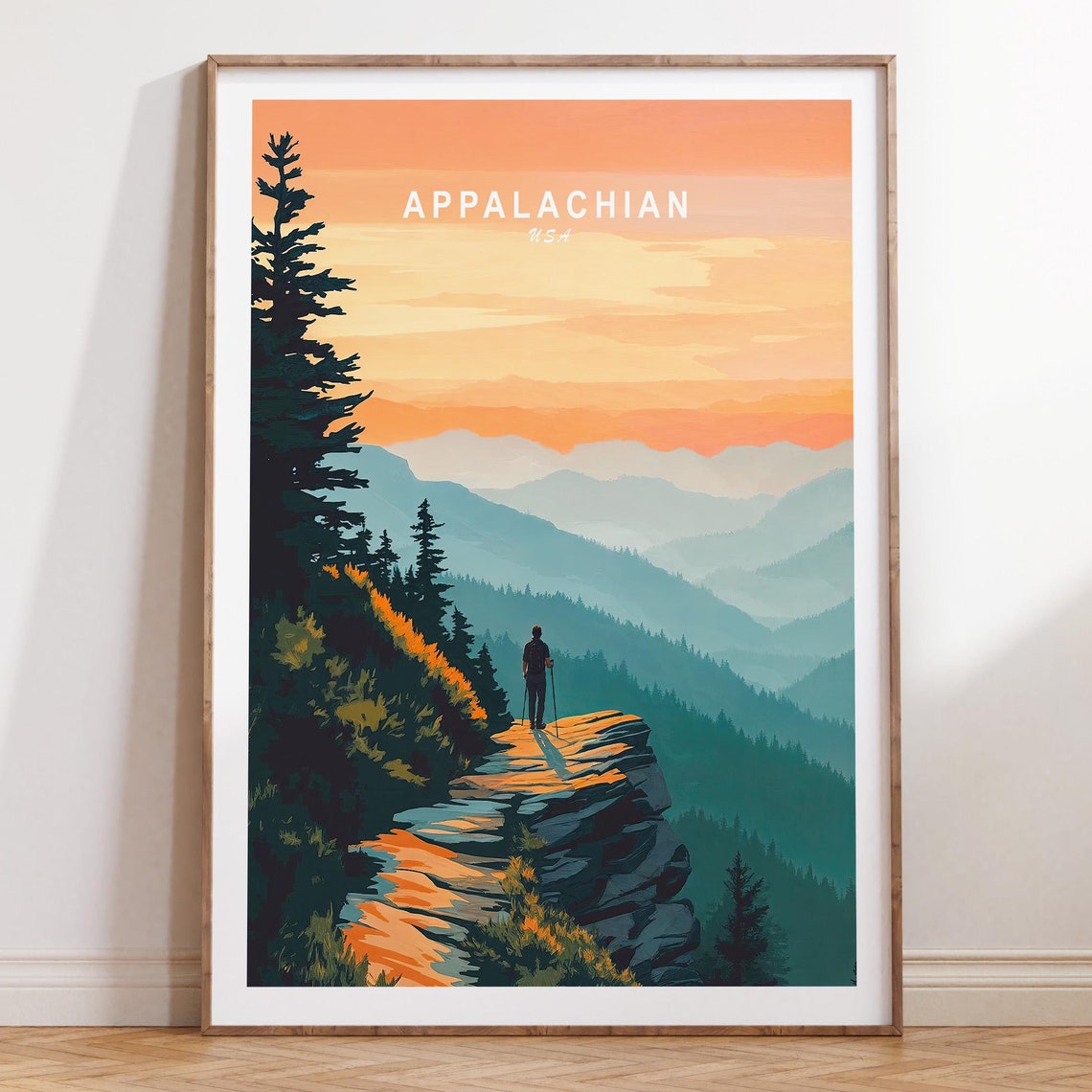 Appalachian Usa Travel Poster Appalachian Wall Art Usa Travel Print City Personalised Gifts Travel Gifts Home Decor