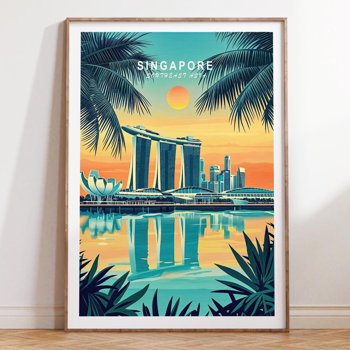 Singapore Southeast Asia Travel Poster Singapore Wall Art Southeast Asia Travel Print Birthday Gifts Travel Gifts