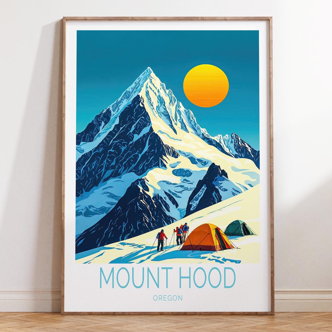 Mount Hood Cascade Travel Poster Oregon Travel Wall Art Mount Hood Travel Gifts City Personalised Gifts Home Decor