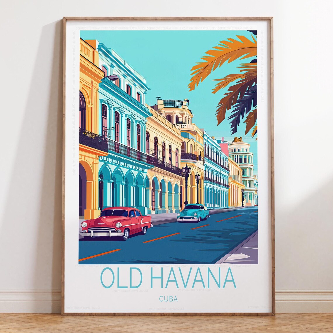 Old Havana Print Travel Poster Wall Art House Warming Gifts Personalised