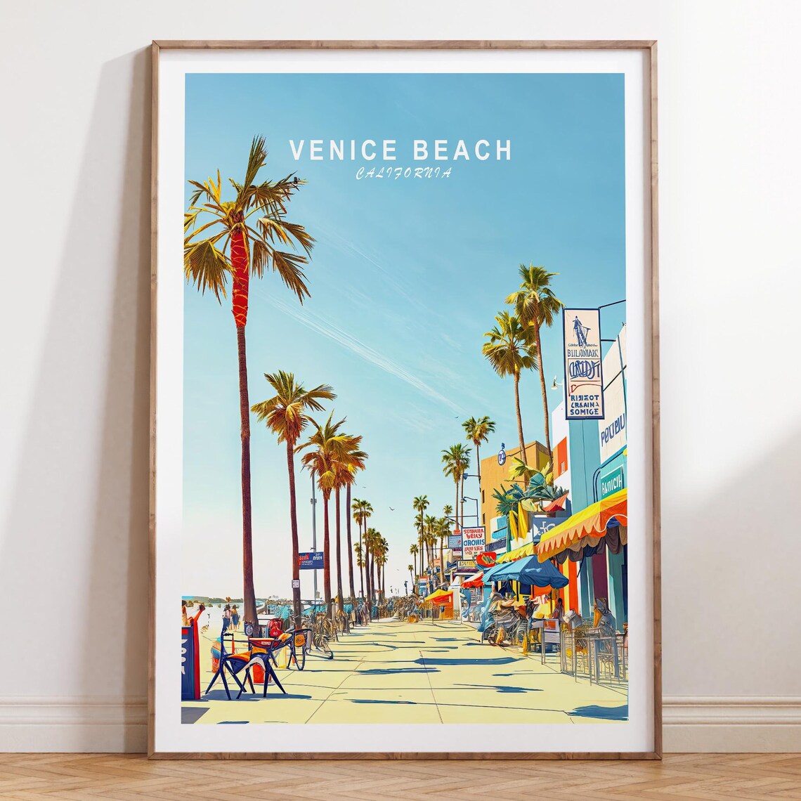 Venice Beach California Travel Poster, City Art Print