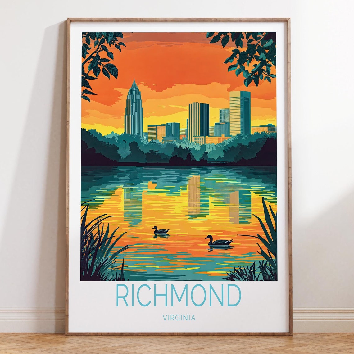 Richmond Poster Richmond Virginia Travel Wall Art Virginia Travel Print Birthday Gifts Wedding Gifts Home Decor