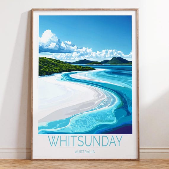 Whitsunday Australia Travel Poster Print Wall Art Home Decor Gifts Birthday