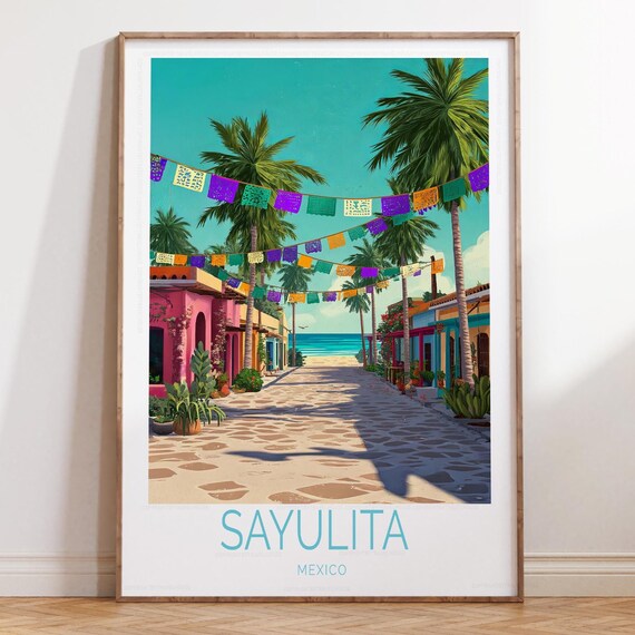 Sayulita Mexico Travel Print Wall Art Poster Home Decor Gifts Birthday