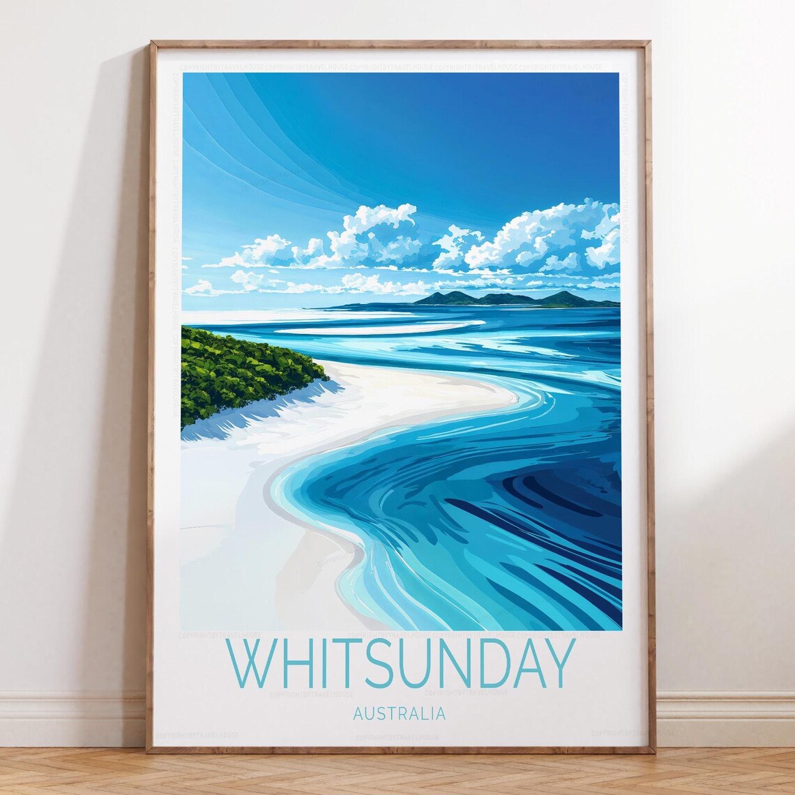 Whitsunday Australia Turquoise Bay White Beach Curve Travel Poster