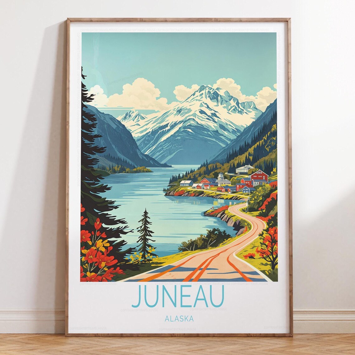 Juneau Alaska Travel Poster, House Warming Gift