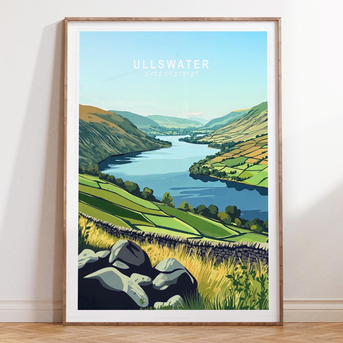 Ullswater Lake District Winding Lake Between Green Hills Poster