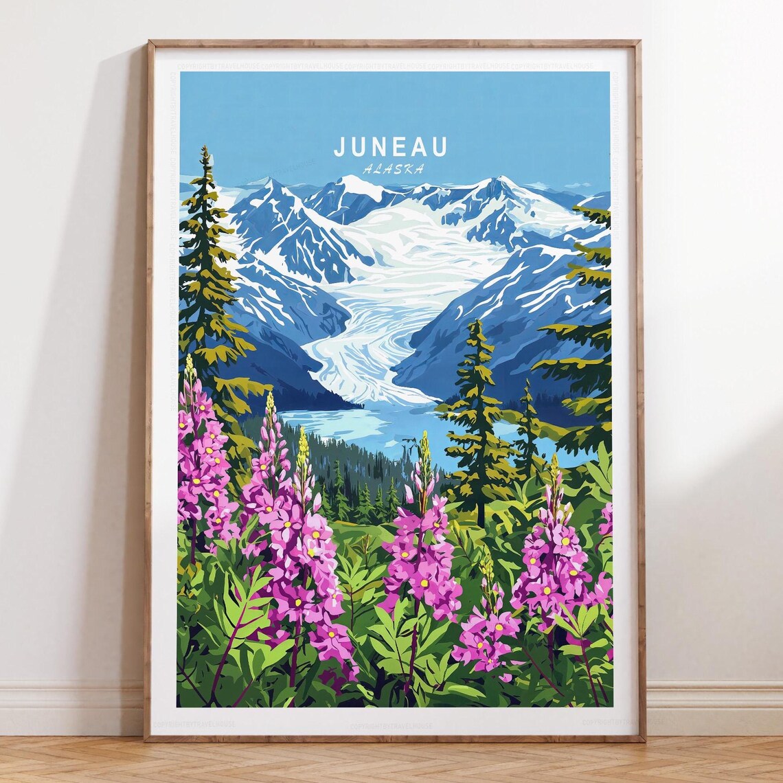 Juneau Minimalist Cityscape Travel Poster