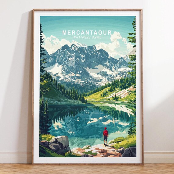 Mercantour National Park Alpine Lake Reflection Peaks Poster
