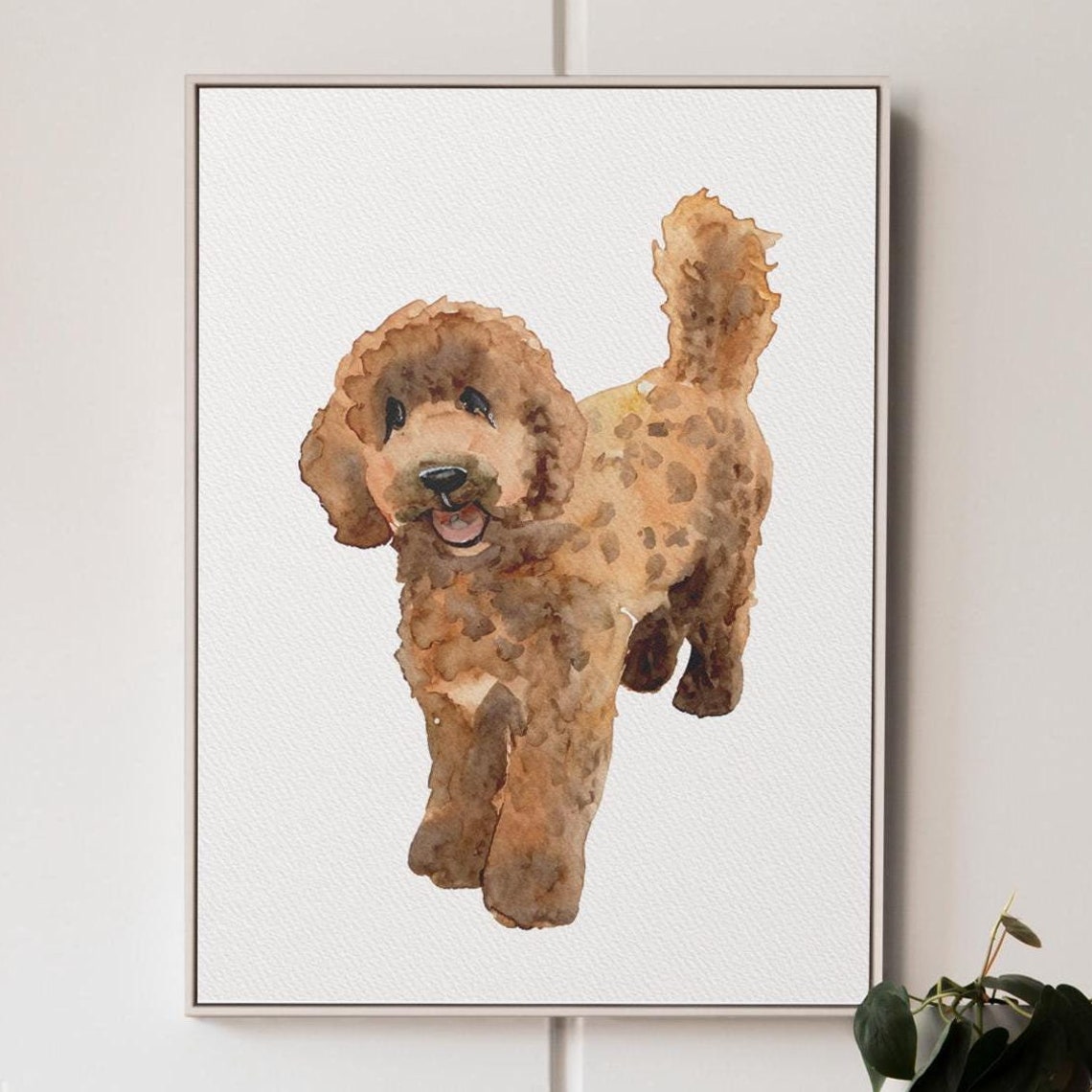 Custom Dog Portrait Gray Watercolor Pitbull Style Pet Memorial Print - Image 5