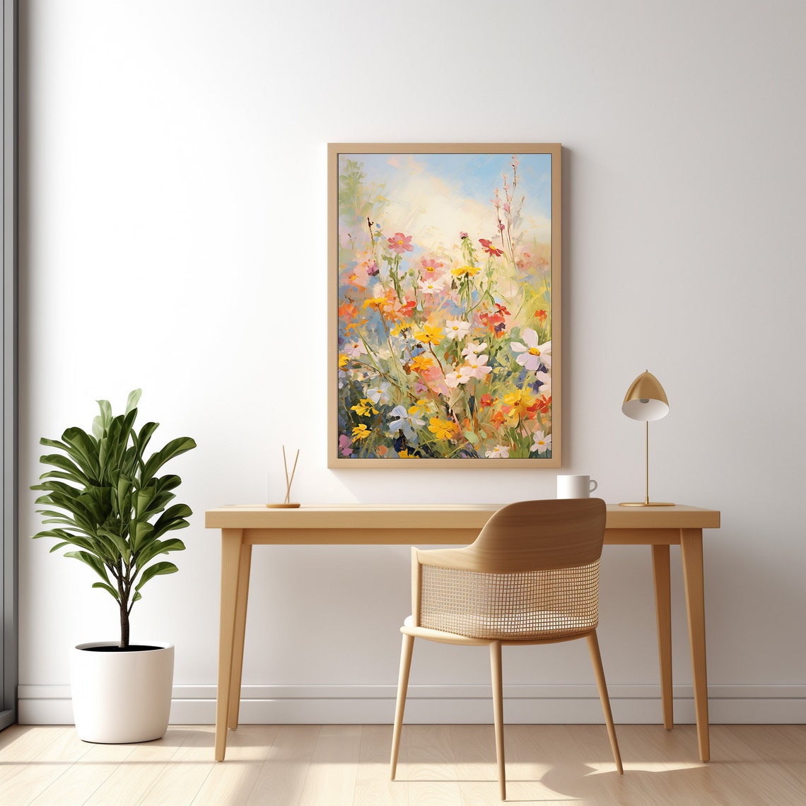 Dreamy Wildflower Bouquet Impressionist Pastel Floral Art Print - Image 2