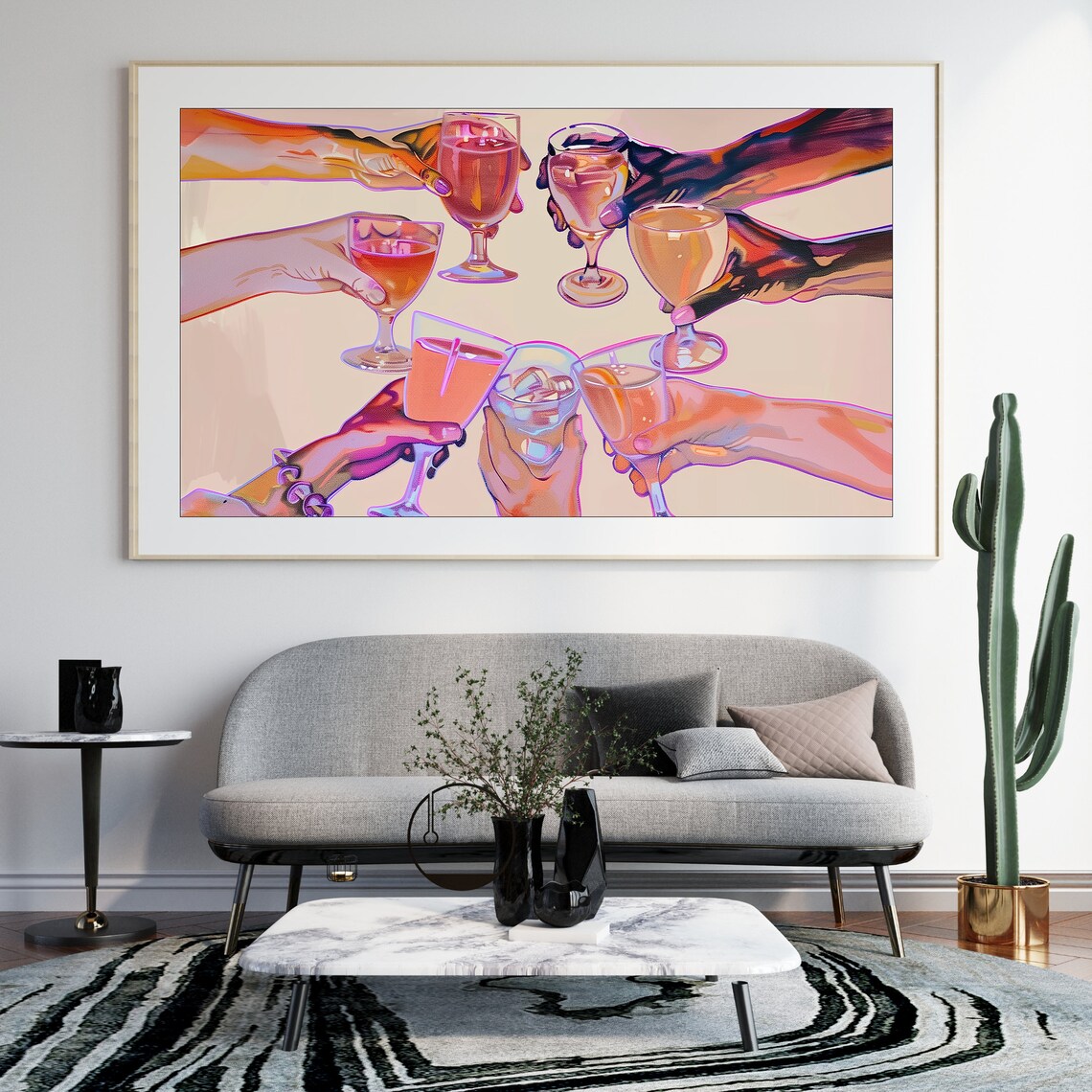 Bar Cart Cheers, Retro Kitchen Wall Art Print - Image 4