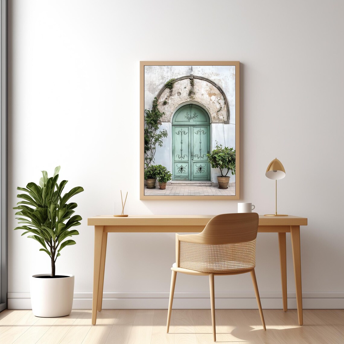 Boho Door Abstract Art Print, Green Home Decor - Image 2