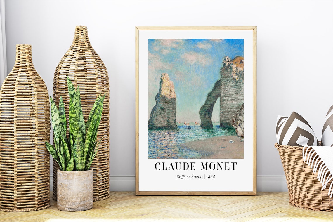 Claude Monet Cliffs at Etretat 1885 Sea Arch Normandy Poster - Image 4
