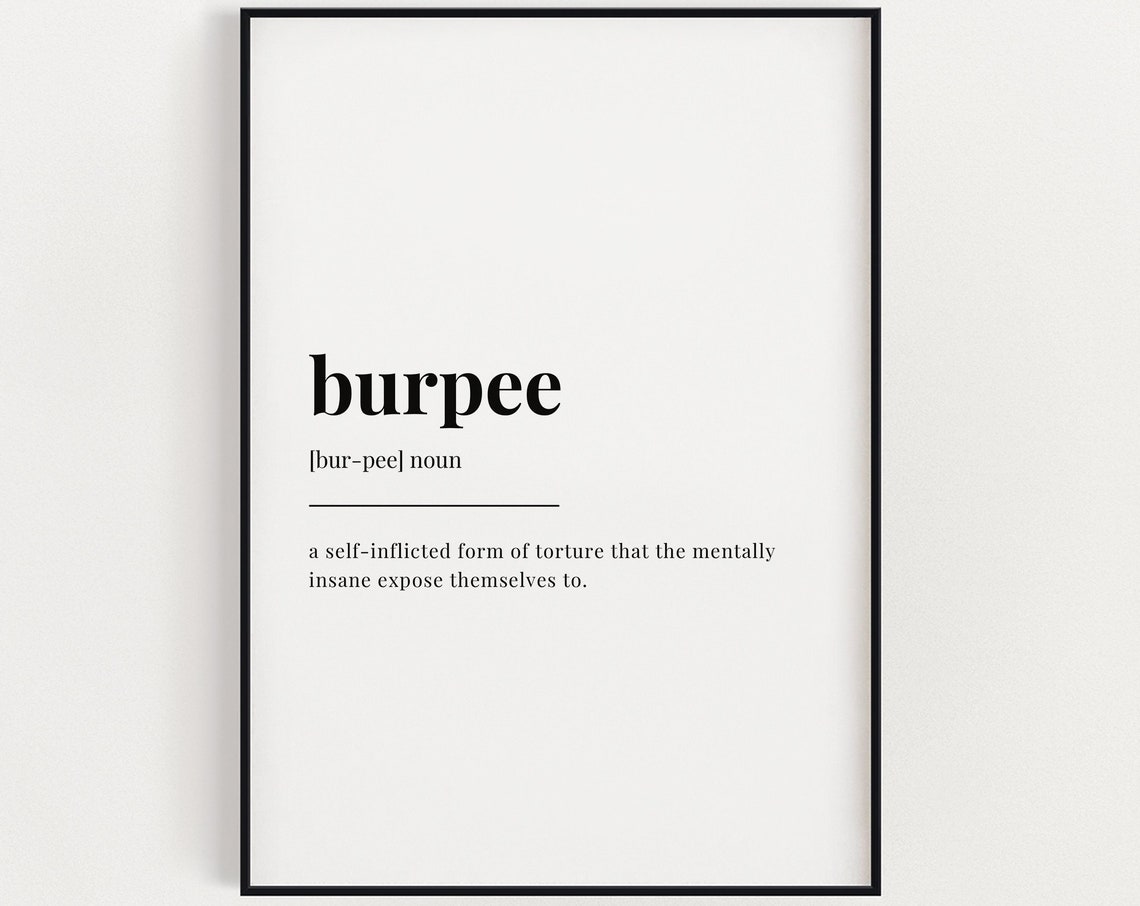Burpee Definition Quote Print, Gym Humor Poster