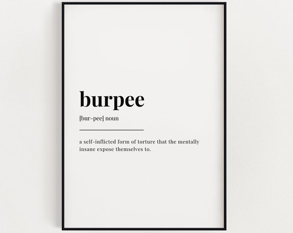 Burpee Definition Quote Print, Gym Humor Poster