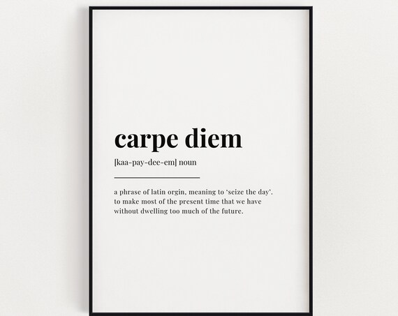 Carpe Diem Definition Quote Art Print