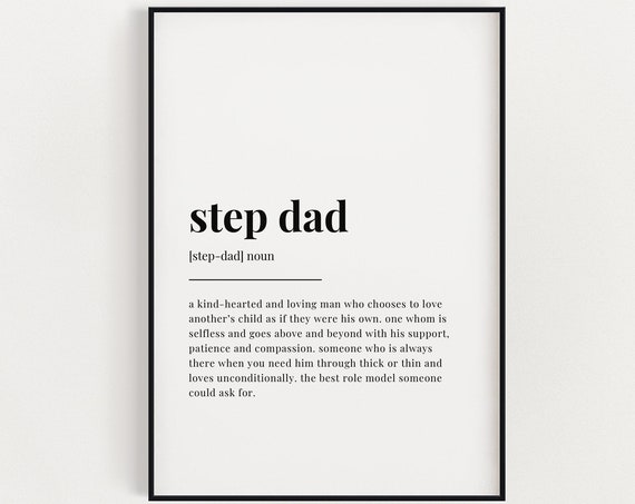 Step Dad Definition Quote Print, Gift For Step Dad