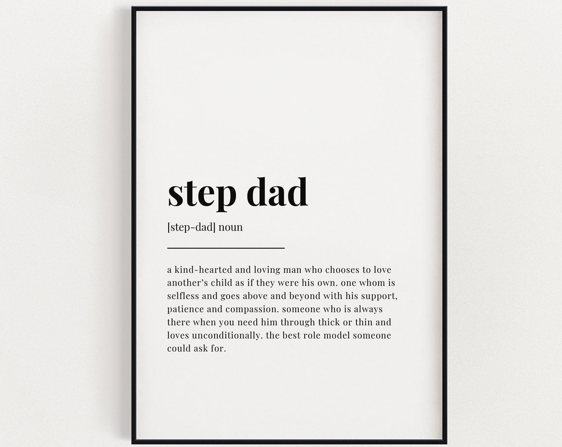 Step Dad Definition Quote Print, Gift For Step Dad
