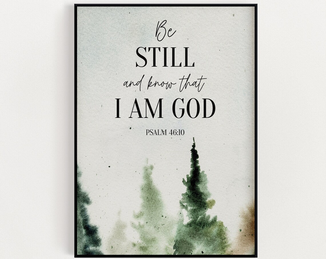 Scripture Wall Art Bible Verse Christian Home Decor Watercolour Print Encouragement Gift Inspirational Psalm 4610