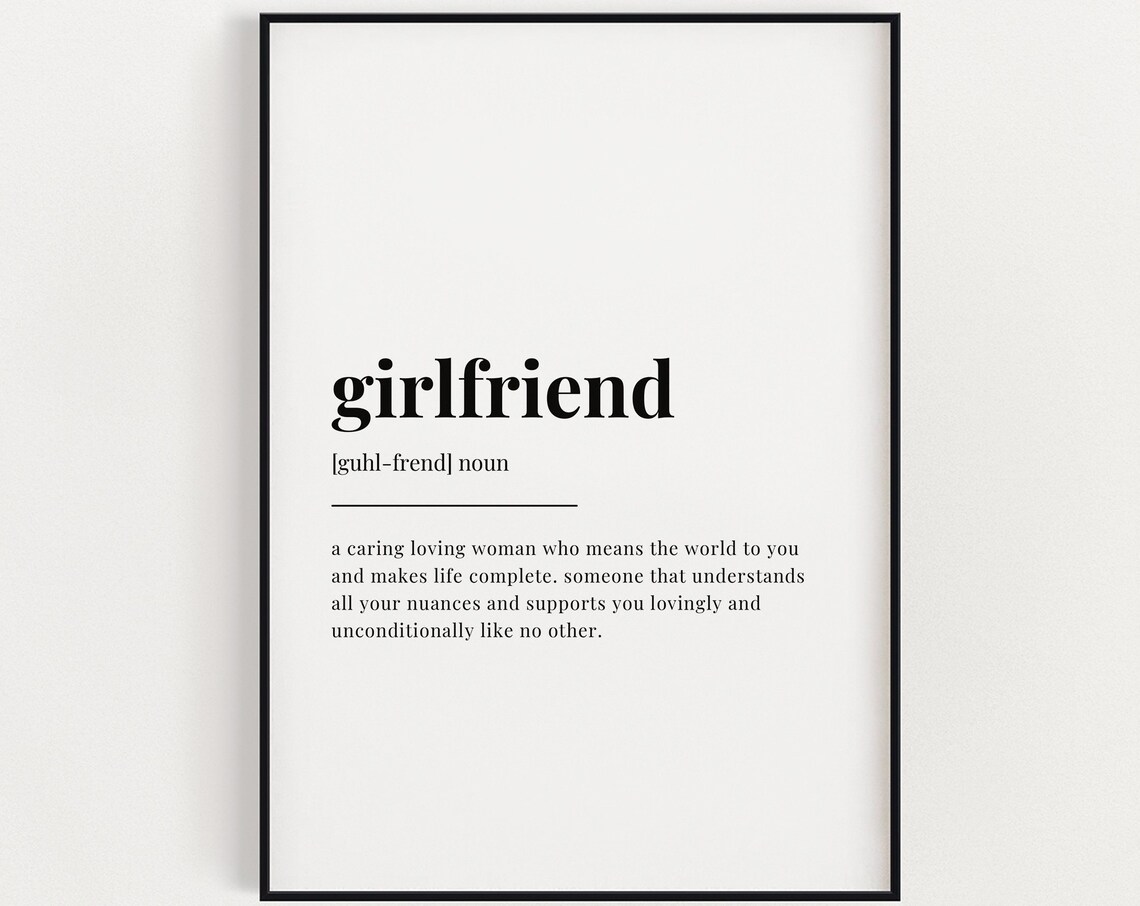 Girlfriend Definition Quote Art Print, Gift For Her