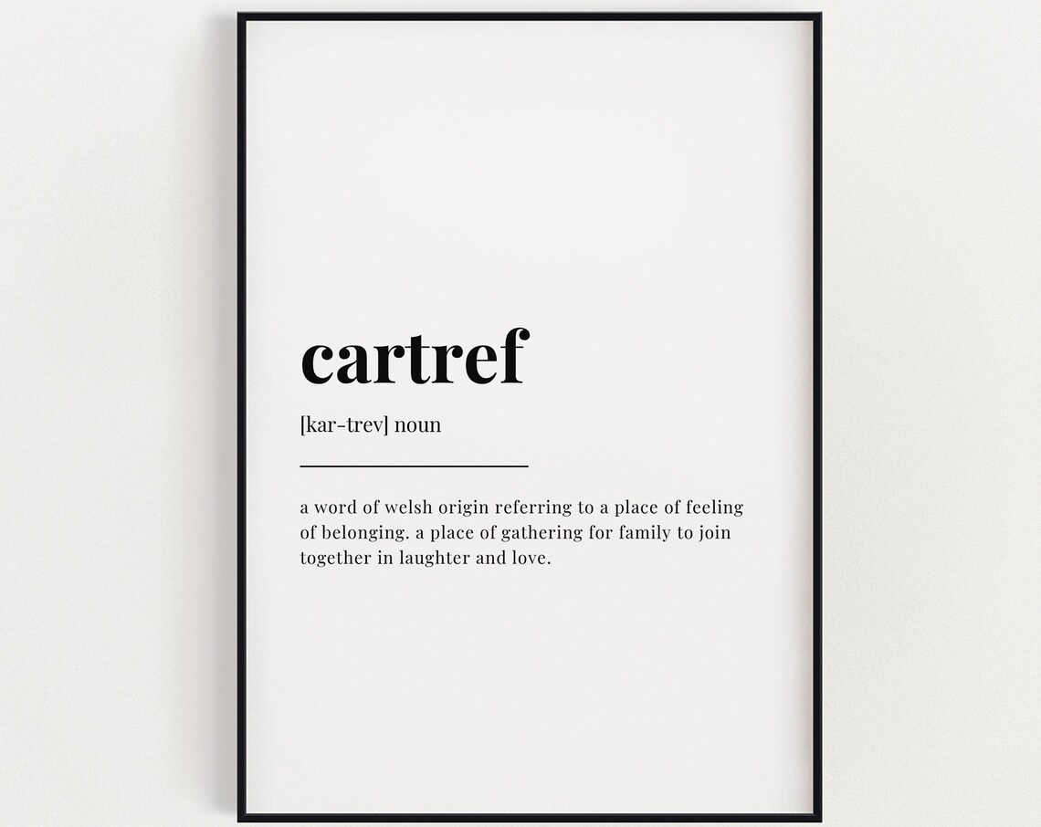Cartref Definition Quote, Typography Dictionary Art Print