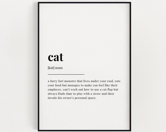 Cat Furry Fart Monster Employee Funny Dictionary Definition Poster