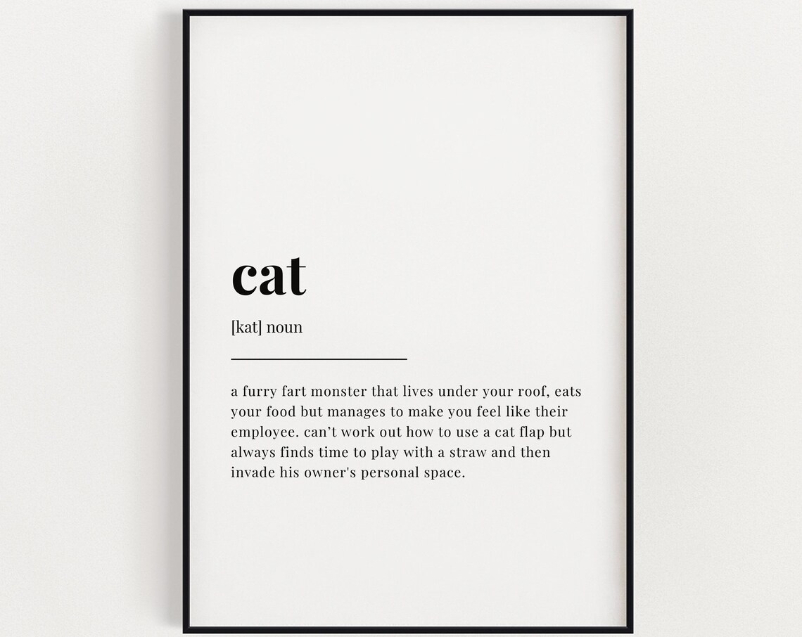 Cat Furry Fart Monster Employee Funny Dictionary Definition Poster