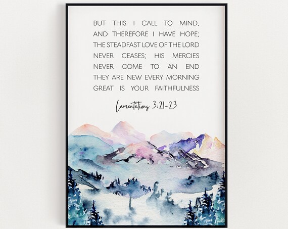 Bible Verse Wall Art Lamentations 32123 Christian Scripture Inspirational Quote Quotes Easter Decorations