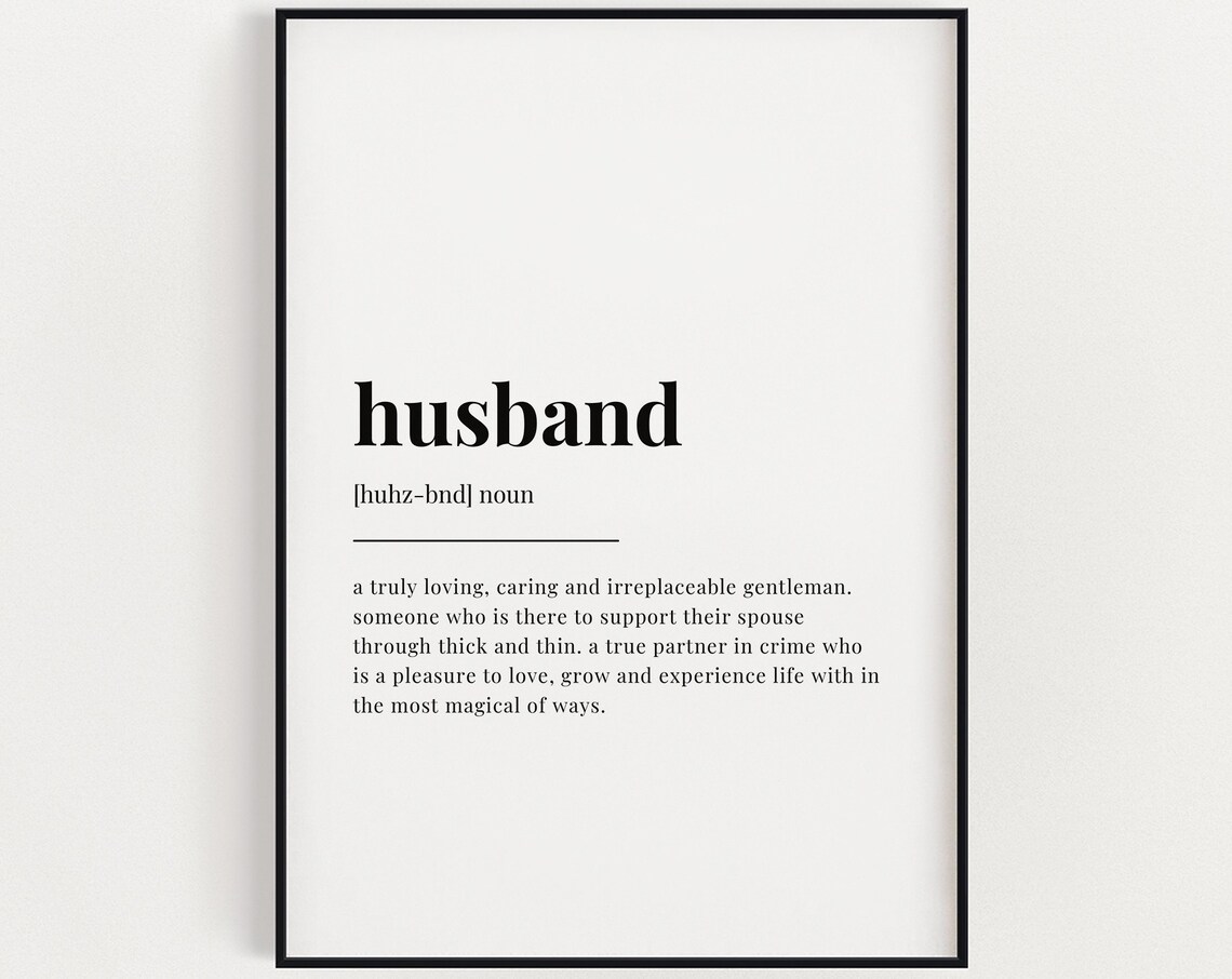 Husband Definition Meaning, Funny Quote Art Print