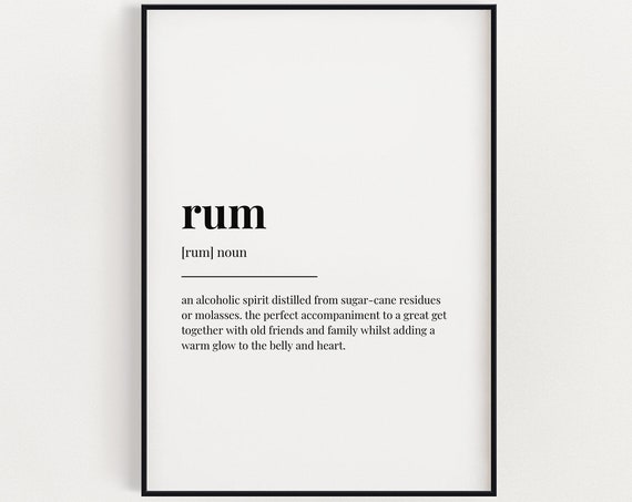 Rum Definition Meaning Wall Art Rum Print Print Quote Print Instant