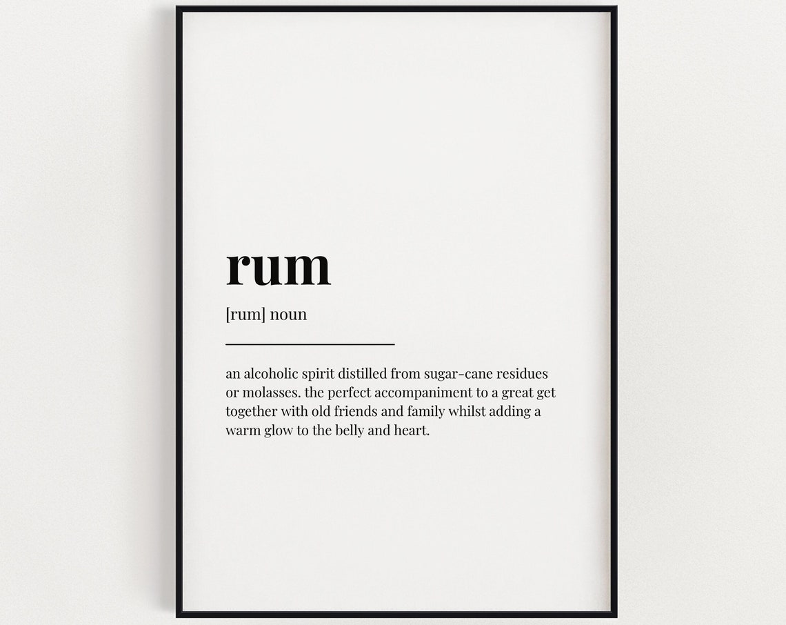 Rum Definition Meaning Wall Art Rum Print Print Quote Print Instant