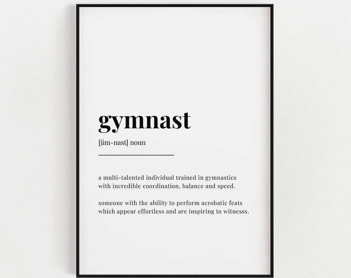Gymnast Definition Quote Art Print