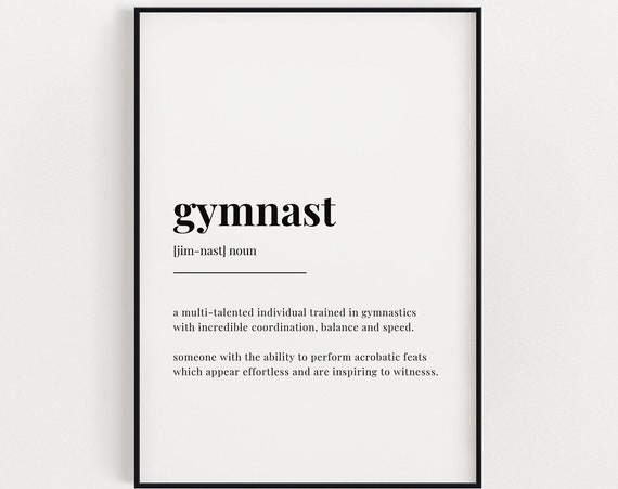 Gymnast Definition Quote Art Print