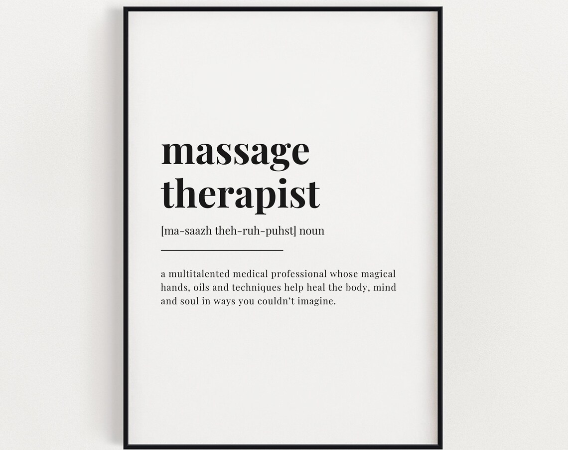 Massage Therapist Definition, Funny Wall Art Print