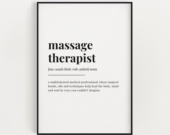 Massage Therapist Definition, Funny Wall Art Print
