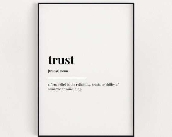 Trust Definition Print Wall Art Print Quote Wall Art Definition Print Home Decoration Motivational Wall Art Inspirational Wall Art
