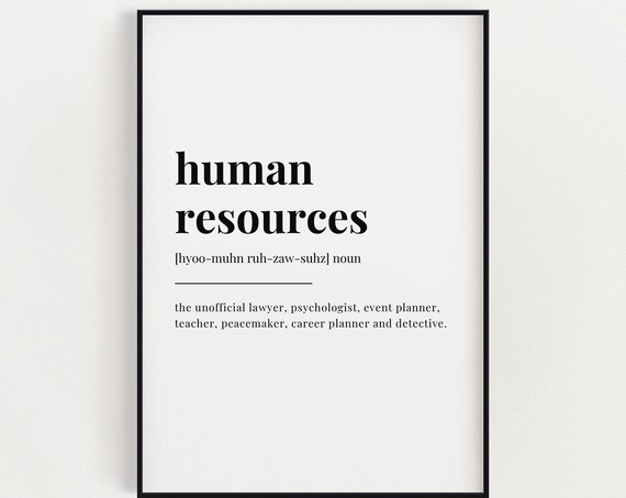 Human Resources Definition Funny Dictionary Style Office Poster