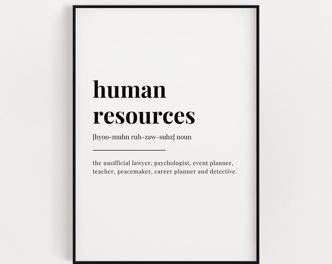 Human Resources Definition Funny Dictionary Style Office Poster