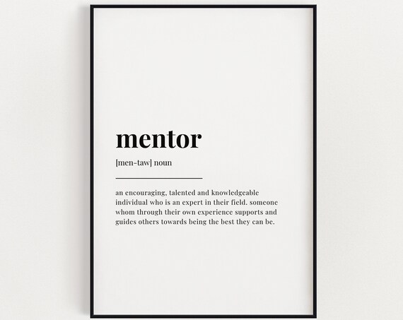 Mentor Definition Typography Print, Teacher Gift