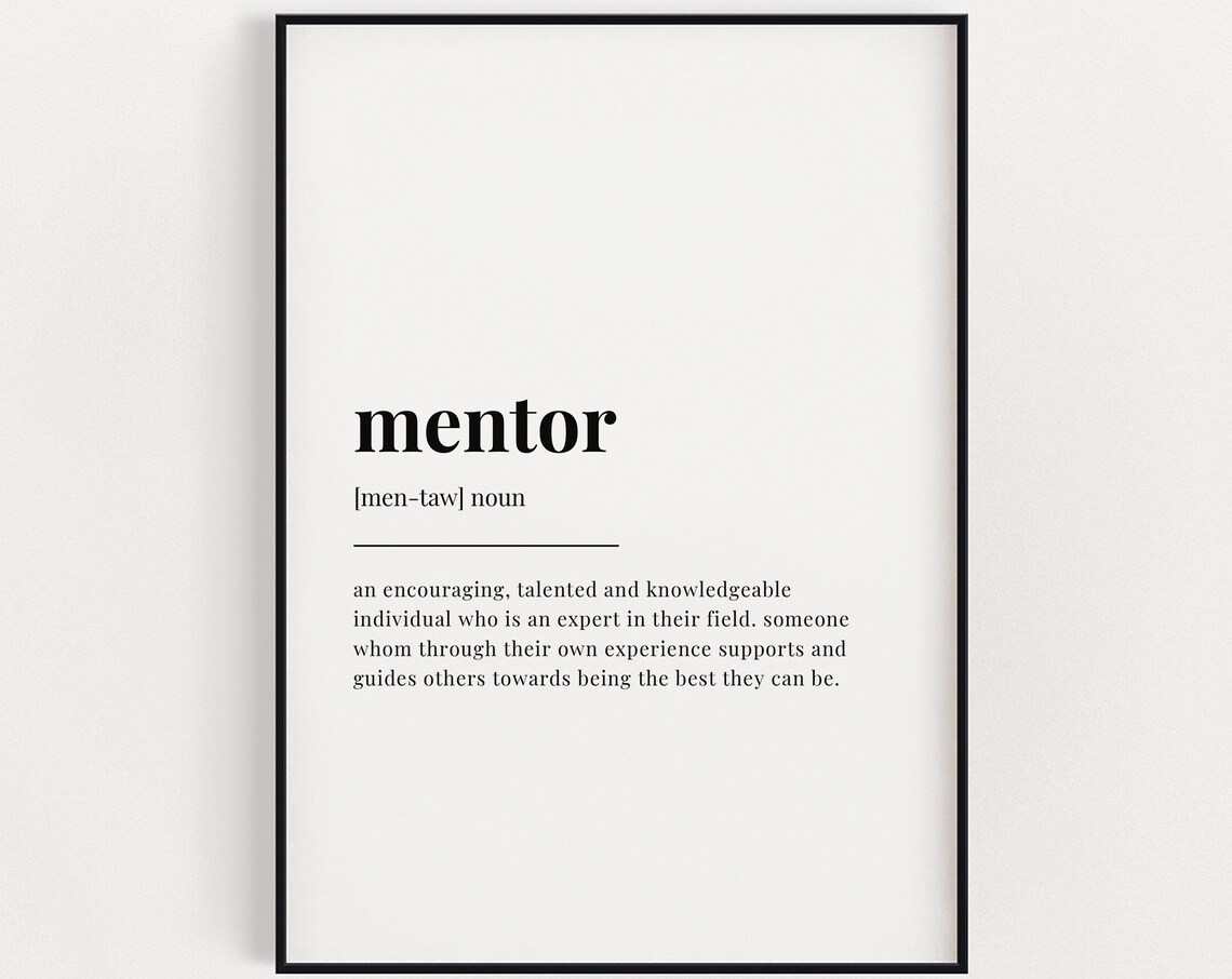Mentor Definition Typography Print, Teacher Gift