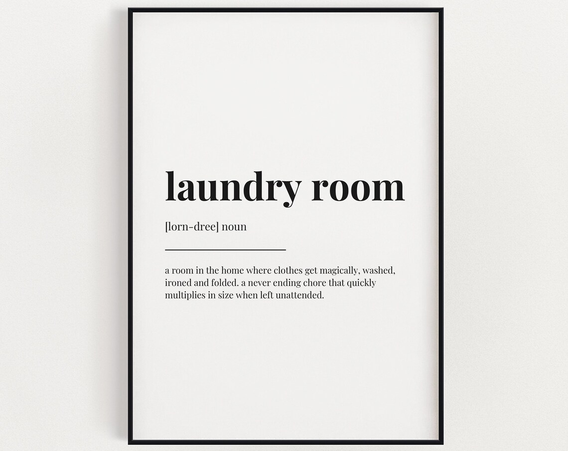 Laundry Room Definition - Typography Print