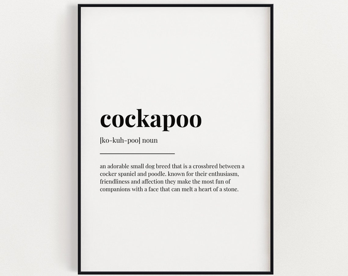 Cockapoo Definition Meaning Wall Art Definition Print Cockapoo Print Home Decor Instant